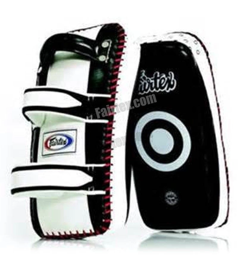 Fairtex Standard Curved Kick Pads - Black/White 3 Fairtex Standard Curved Kick Pads - Black/White