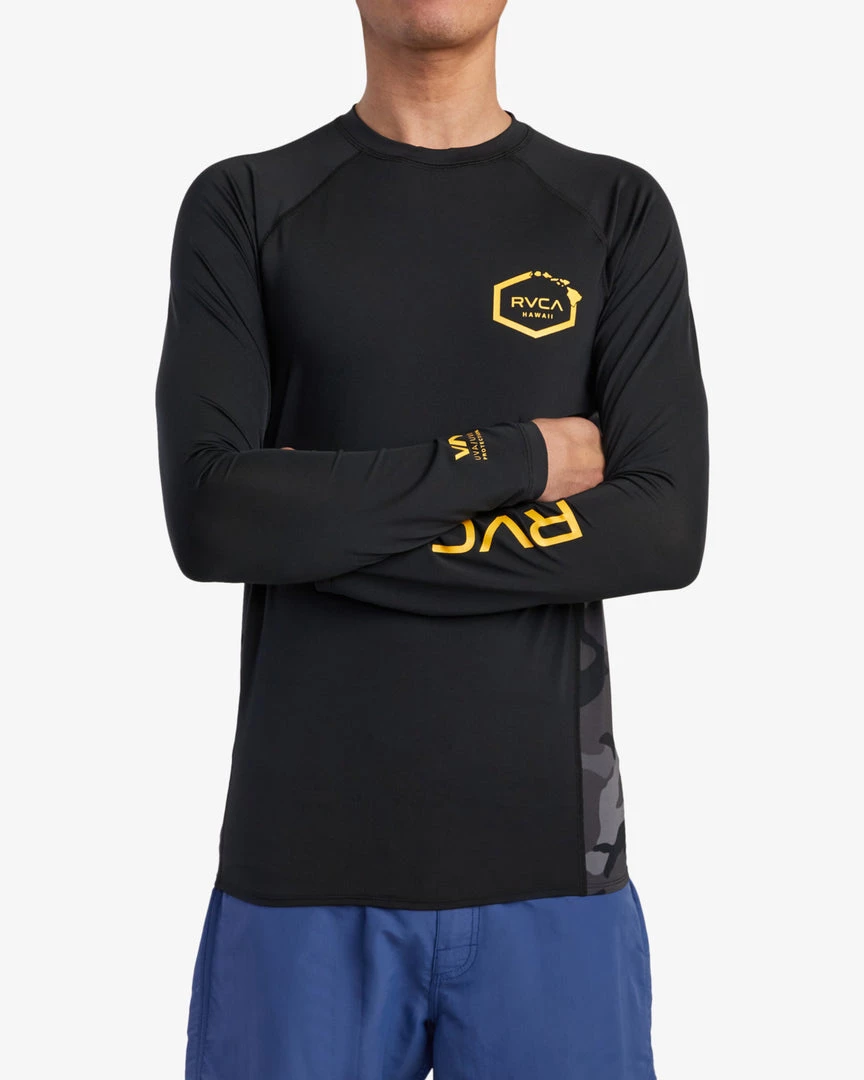 RVCA Island Hex Long Sleeve Rashguard Men's Apparel 7 RVCA Island Hex Long Sleeve Rashguard Men's Apparel