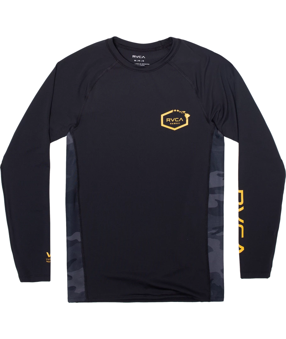 RVCA Island Hex Long Sleeve Rashguard Men's Apparel 4 RVCA Island Hex Long Sleeve Rashguard Men's Apparel